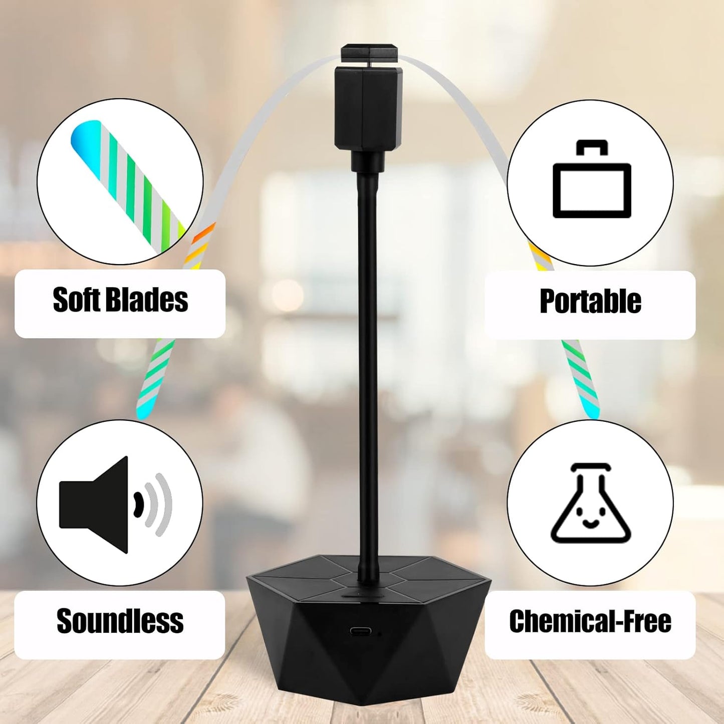 Ventilador repelente de mosca para mesa